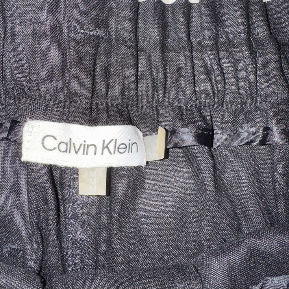 Calvin Klein Elegant Black Wide-Leg Linen Trousers Size Medium - Picture 3 of 7